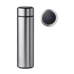 Sticla termos cu termometru tactil Pole  MO9796-16, Argintiu Dull silver