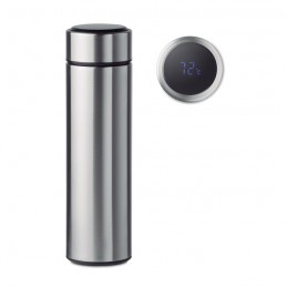 Sticla termos cu termometru tactil Pole  MO9796-16, Argintiu Dull silver