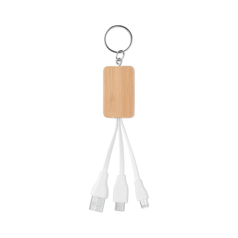 Cablu incarcare 3 în 1 din bambus CLAUER - MO9888-40, Wood Cablu incarcare 3 în 1 din bambus CLAUER - MO9888-40, Wood