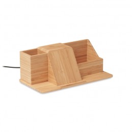 Incarcator wireless 10W si suport birou GROOVY MO6345-40 Natural Wood