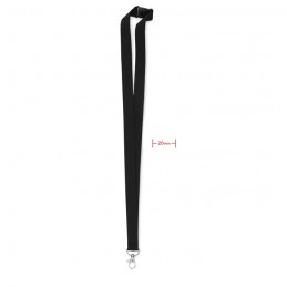 Lanyard 2 cm latime cu carabina metalica si separator. PANY -  MO9354-03, Negru