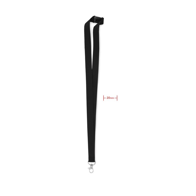 Lanyard 2 cm latime cu carabina metalica si separator. PANY - MO9354-03, Negru Lanyard 2 cm latime cu carabina metalica si separator. PANY - MO9354-03, Negru
