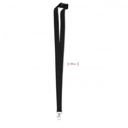 Lanyard 2 cm latime cu carabina metalica si separator. PANY -  MO9354-03, Negru