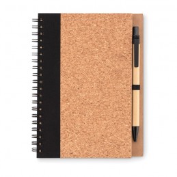 Carnetel A5  70 file liniate din pluta cu pix 18X 13 cm SONORA PLUSCORK MO9859 Negru Black