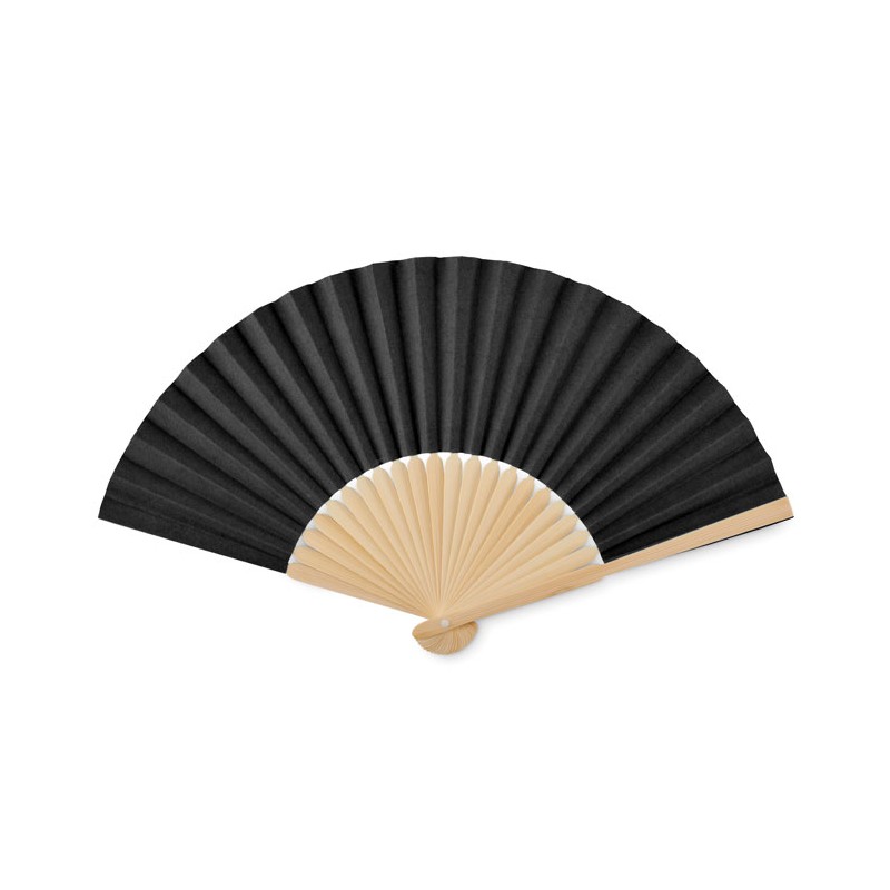 Evantai cu maner bambus FANNY PAPER MO6828 Negru - Black Evantai cu maner bambus FANNY PAPER MO6828 Negru - Black