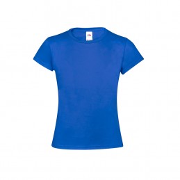 Tricou bumbac 150 gmp copii fetite Kids Colour T-Shirt. Iconic. BLUE