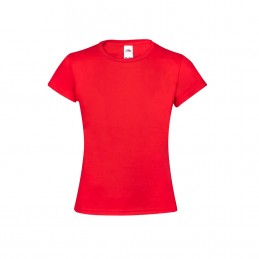 Tricou bumbac 150 gmp copii fetite Kids Colour T-Shirt. Iconic. RED