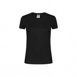 Tricou 180 gmp bumbac dama Women White T-Shirt "keya". WCS180. BLACK