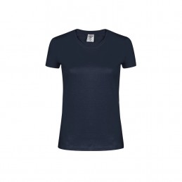 Tricou 180 gmp bumbac dama Women White T-Shirt "keya". WCS180. DARK BLUE