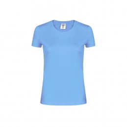 Tricou 180 gmp bumbac dama Women White T-Shirt "keya". WCS180. LIGHT BLUE
