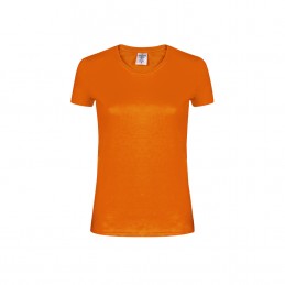 Tricou 180 gmp bumbac dama Women White T-Shirt "keya". WCS180. ORANGE