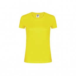 Tricou 180 gmp bumbac dama Women White T-Shirt "keya". WCS180. YELLOW