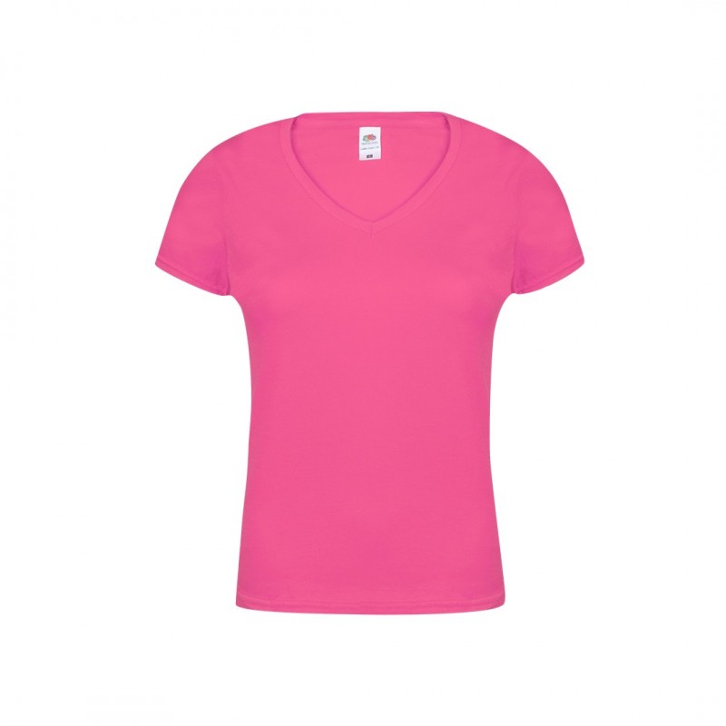 Tricou bumbac 150 gmp v-neck damaWomen Colour T-Shirt. Iconic V-Neck. FUCHSIA Tricou bumbac 150 gmp v-neck damaWomen Colour T-Shirt. Iconic V-Neck. FUCHSIA
