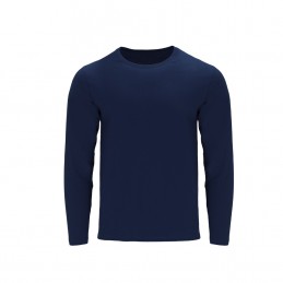 Tricou 160 gmp bumbac maneca lunga Adult White T-Shirt. Hawk. NAVY BLUE