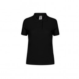 Tricou polo 180 gmp bumbac dama Women White Polo Shirt "keya". WPS180. BLACK