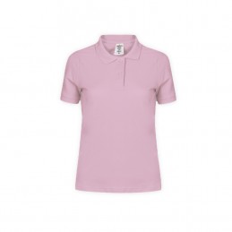 Tricou polo 180 gmp bumbac dama Women White Polo Shirt "keya". WPS180. PINK