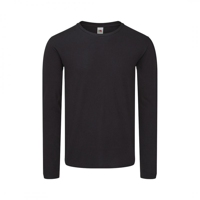 Tricou bumbac 150 gmp maneca lunga Adult Colour T-Shirt. Iconic Long Sleeve T. BLACK Tricou bumbac 150 gmp maneca lunga Adult Colour T-Shirt. Iconic Long Sleeve T. BLACK