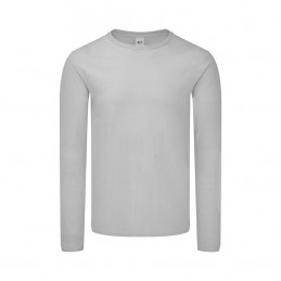 Tricou bumbac 150 gmp maneca lunga Adult Colour T-Shirt. Iconic Long Sleeve T. GREY
