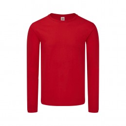 Tricou bumbac 150 gmp maneca lunga Adult Colour T-Shirt. Iconic Long Sleeve T. RED
