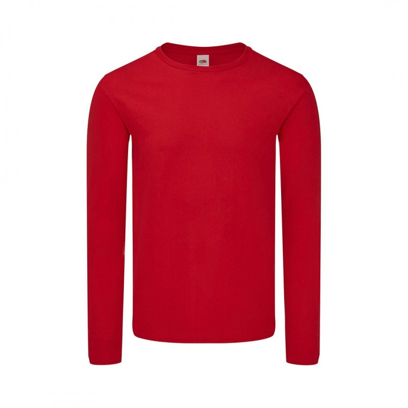 Tricou bumbac 150 gmp maneca lunga Adult Colour T-Shirt. Iconic Long Sleeve T. RED Tricou bumbac 150 gmp maneca lunga Adult Colour T-Shirt. Iconic Long Sleeve T. RED