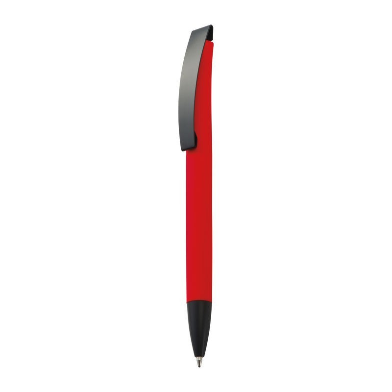 Pix siliconat cu clips metalic negru- BRESCIA 0099 rosu Pix siliconat cu clips metalic negru- BRESCIA 0099 rosu