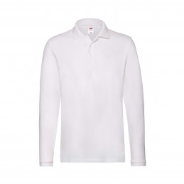 Tricou Polo 180 gmp Adult Polo Shirt. Premium Long Sleeve. WHITE