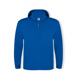Hanorac 280 gmp bumbac cu poliester  Adult Hooded + Zipper Sweatshirt "keya". SWZ280. BLUE