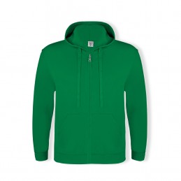Hanorac 280 gmp bumbac cu poliester  Adult Hooded + Zipper Sweatshirt "keya". SWZ280. GREEN