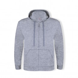Hanorac 280 gmp bumbac cu poliester  Adult Hooded + Zipper Sweatshirt "keya". SWZ280. GREY