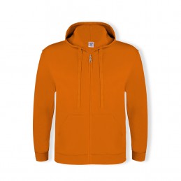 Hanorac 280 gmp bumbac cu poliester  Adult Hooded + Zipper Sweatshirt "keya". SWZ280. ORANGE