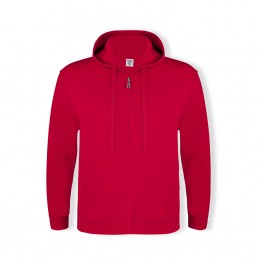 Hanorac 280 gmp bumbac cu poliester  Adult Hooded + Zipper Sweatshirt "keya". SWZ280. RED