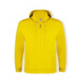 Hanorac 280 gmp bumbac cu poliester  Adult Hooded + Zipper Sweatshirt "keya". SWZ280. YELLOW