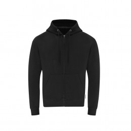 Hanorac 280 gmp bumbac organic Adult Hooded + Zipper Sweatshirt. Walder. BLACK