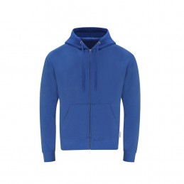 Hanorac 280 gmp bumbac organic Adult Hooded + Zipper Sweatshirt. Walder. BLUE