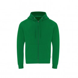 Hanorac 280 gmp bumbac organic Adult Hooded + Zipper Sweatshirt. Walder. GREEN