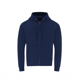 Hanorac 280 gmp bumbac organic Adult Hooded + Zipper Sweatshirt. Walder. NAVY BLUE