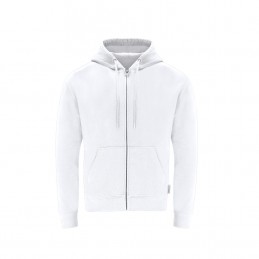 Hanorac 280 gmp bumbac organic Adult Hooded + Zipper Sweatshirt. Walder. WHITE