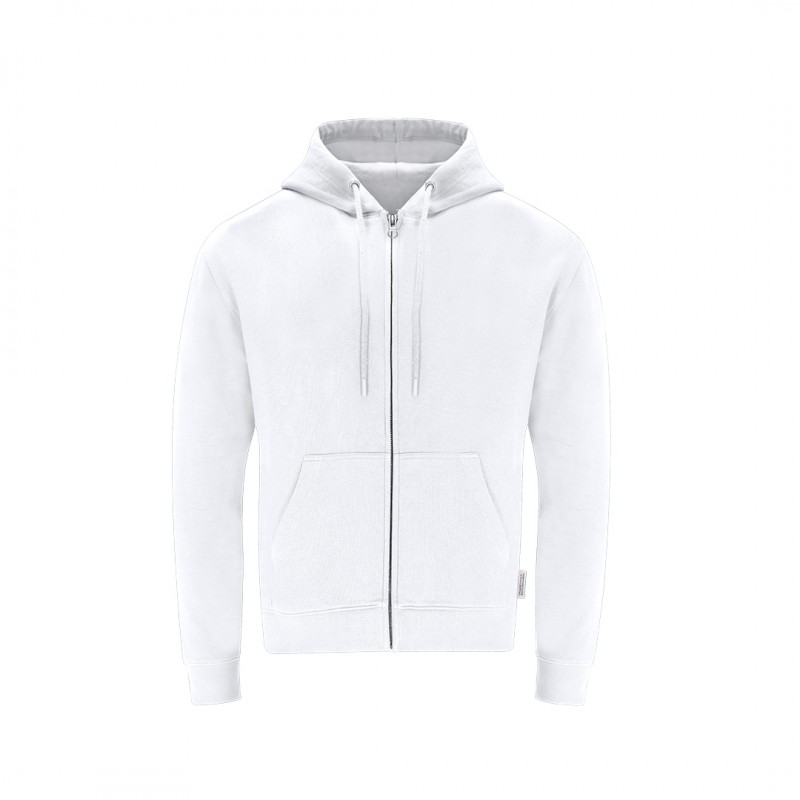 Hanorac 280 gmp bumbac organic Adult Hooded + Zipper Sweatshirt. Walder. WHITE Hanorac 280 gmp bumbac organic Adult Hooded + Zipper Sweatshirt. Walder. WHITE