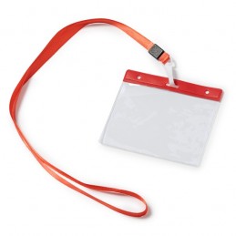 Ecuson orizontal cu snur lanyard Ballek - Maes - POMEL LY7045 RosuRED