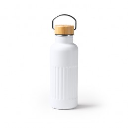 Sticla Termos 500 ml cu capac bambus NOBUK BI1793 Alb