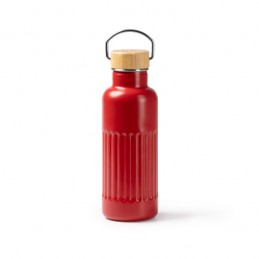 Sticla Termos 500 ml cu capac bambus NOBUK BI1793  Rosu