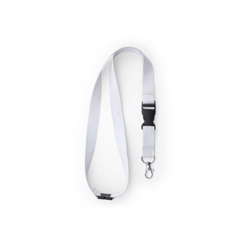Lanyard 2 cm cu carabina, catarama si închidere de siguranta., GUEST LY7054 Alb - WHITE Lanyard 2 cm cu carabina, catarama si închidere de siguranta., GUEST LY7054 Alb - WHITE