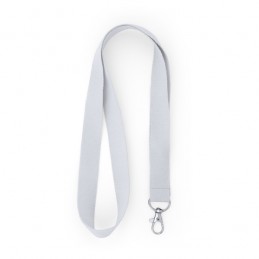 Lanyard 2 cm latime cu carabină metalica , HOST LY7053 Alb - WHITE