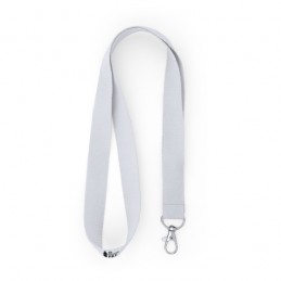 Lanyard 2 cm RPET cu carabina., ECOHOST. LY7055 Alb - WHITE