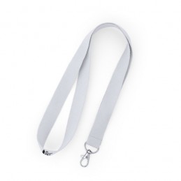 Lanyard 2 cm RPET cu carabina., ECOHOST. LY7055 Alb - WHITE