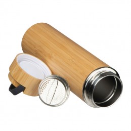 Sticla termos 500 ml cu bambus si filtru ceai - 63113 Natural
