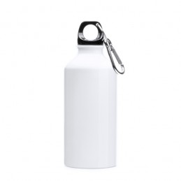 Bidon metalic 400 ml pentru sublimare -cu carabina-  ATHLETIC.  MD4045 - Alb WHITE