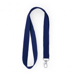Lanyard 2 cm latime cu carabină metalica , HOST LY7053 Albastru - NAVY BLUE