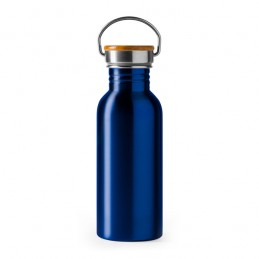 Bidon metalic 650 ml capac bambus BOINA MD4039 Albastru - ROYAL BLUE
