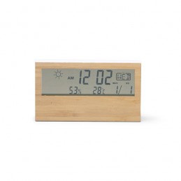 Staie meteo cu fata din bambus CRONOS EM1076 Natural WHITE